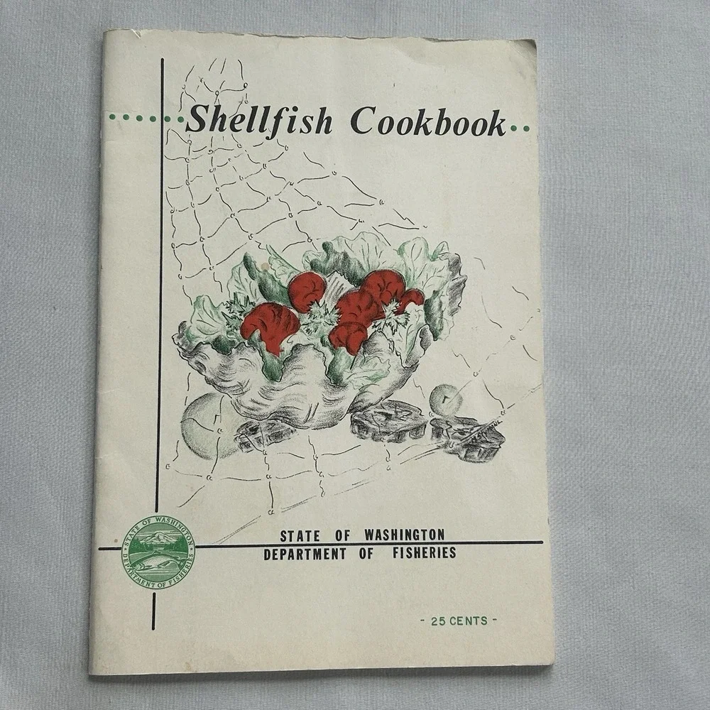 Vintage 1968 Shellfish Cookbook Washington State Dept Fisheries First Ed Booklet